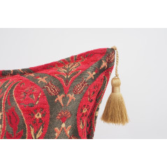Fabric Pillow, Fabric Pillow 16x24, Red Morocco Pattern Turkish Jacquard Fabric Pillow Cover, Chenille Fabric Bohemian Pillow
