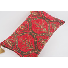 Fabric Pillow, Fabric Pillow 16x24, Red Morocco Pattern Turkish Jacquard Fabric Pillow Cover, Chenille Fabric Bohemian Pillow