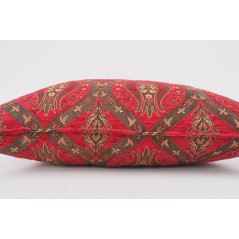 Fabric Pillow, Fabric Pillow 16x24, Red Morocco Pattern Turkish Jacquard Fabric Pillow Cover, Chenille Fabric Bohemian Pillow