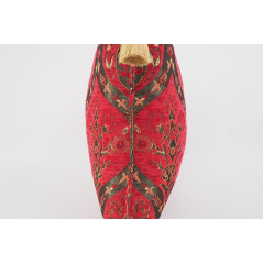 Fabric Pillow, Fabric Pillow 16x24, Red Morocco Pattern Turkish Jacquard Fabric Pillow Cover, Chenille Fabric Bohemian Pillow