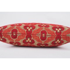 Fabric Pillow, Fabric Pillow 16x24, Red Tiger Eyes Pattern Turkish Fabric Pillow Cover, Chenille Fabric Pillow, Bohemian Pillow