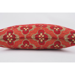 Fabric Pillow, Fabric Pillow 16x24, Red Tiger Eyes Pattern Turkish Fabric Pillow Cover, Chenille Fabric Pillow, Bohemian Pillow