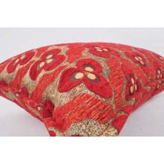 Fabric Pillow, Fabric Pillow 16x24, Red Tiger Eyes Pattern Turkish Fabric Pillow Cover, Chenille Fabric Pillow, Bohemian Pillow