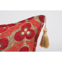 Fabric Pillow, Fabric Pillow 16x24, Red Tiger Eyes Pattern Turkish Fabric Pillow Cover, Chenille Fabric Pillow, Bohemian Pillow