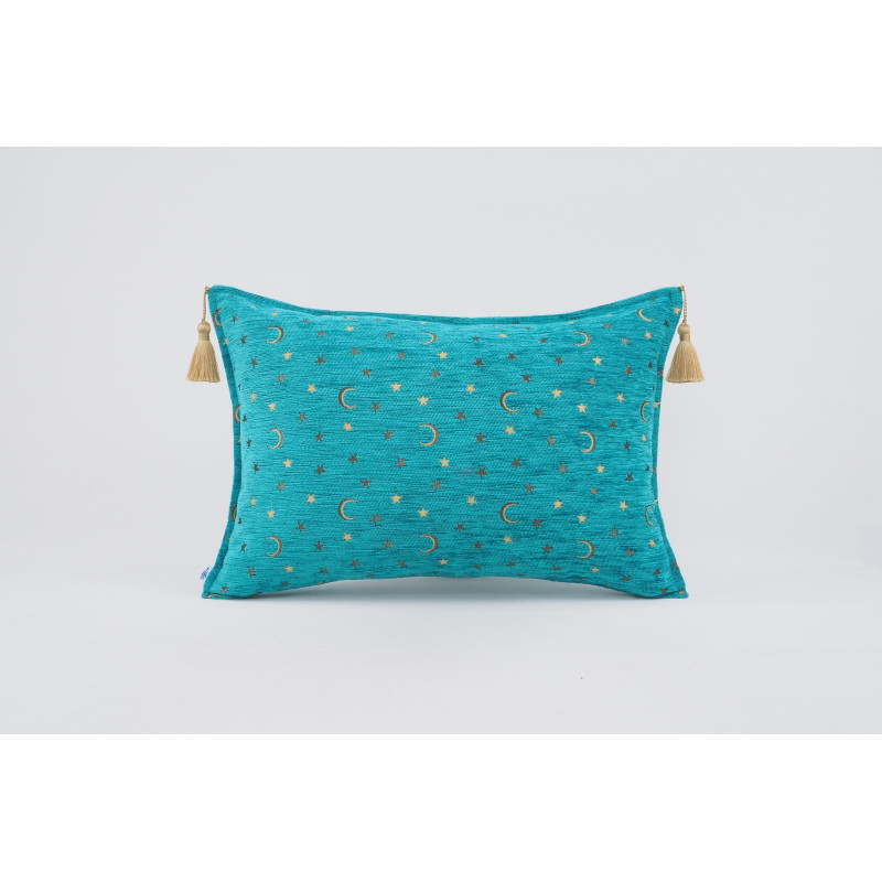 Fabric Pillow, Fabric Pillow 16x24, Turquoise Blue Arabian Night Pattern Turkish Fabric Pillow Cover, Chenille Bohemian Pillow Fabric Pillow, Fabric Pillow 16x24, Turquoise Blue Arabian Night Pattern Turkish Fabric Pillow Cover, Chenille Bohemian Pillow