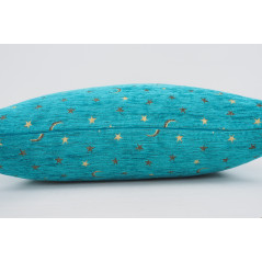 Fabric Pillow, Fabric Pillow 16x24, Turquoise Blue  Arabian Night Pattern Turkish Fabric Pillow Cover, Chenille Bohemian Pillow