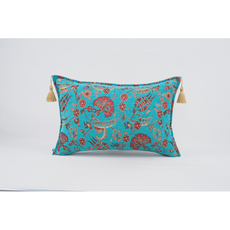 Fabric Pillow, Fabric Pillow 16x24, Turquoise Blue Caucasus Carnation Pattern Turkish Fabric Pillow, Decorative Bohemian Pillow Fabric Pillow, Fabric Pillow 16x24, Turquoise Blue Caucasus Carnation Pattern Turkish Fabric Pillow, Decorative Bohemian Pillow