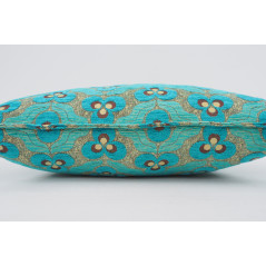 Fabric Pillow, Fabric Pillow 16x24, Turquoise Blue Tiger Eyes Pattern Turkish Fabric Pillow Cover, Chenille Bohemian Pillow