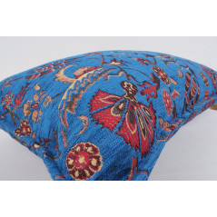 Fabric Pillow, Fabric Pillow 16x24,Navy Blue Caucasus Carnation Pattern Turkish Fabric Pillow, Decorative Pillow,Bohemian Pillow