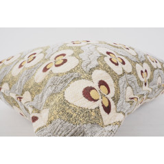 Fabric Pillow,Fabric Pillow 16x24,Beige Tiger Eyes Pattern Turkish Jacquard Fabric Pillow Cover,Chenille Fabric Bohemian Pillow