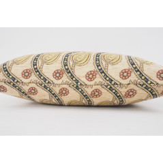 Fabric Pillow,Fabric Pillow 16x24,Beige Water Line Tulip Pattern Turkish Jacquard Fabric Pillow Cover,Chenille Fabric Pillow