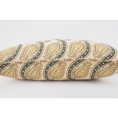 Fabric Pillow,Fabric Pillow 16x24,Beige Water Line Tulip Pattern Turkish Jacquard Fabric Pillow Cover,Chenille Fabric Pillow