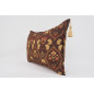 Fabric Pillow,Fabric Pillow 16x24,Brown Carnation Pattern Turkish Pattern Jacquard Fabric Pillow,Bohemian Pillow,Throw Pillow
