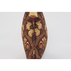 Fabric Pillow,Fabric Pillow 16x24,Brown Carnation Pattern Turkish Pattern Jacquard Fabric Pillow,Bohemian Pillow,Throw Pillow