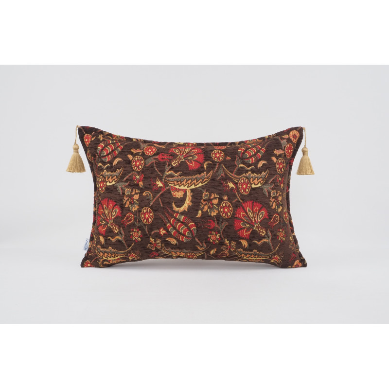 Fabric Pillow,Fabric Pillow 16x24,Brown Caucasus Carnation Pattern Turkish Jacquard Fabric Pillow, Decorative Bohemian Pillow Fabric Pillow,Fabric Pillow 16x24,Brown Caucasus Carnation Pattern Turkish Jacquard Fabric Pillow, Decorative Bohemian Pillow
