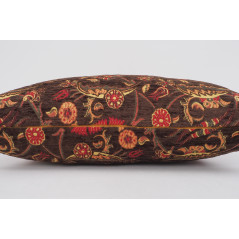 Fabric Pillow,Fabric Pillow 16x24,Brown Caucasus Carnation Pattern Turkish Jacquard Fabric Pillow, Decorative Bohemian Pillow
