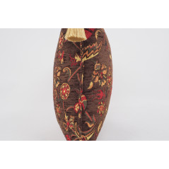 Fabric Pillow,Fabric Pillow 16x24,Brown Caucasus Carnation Pattern Turkish Jacquard Fabric Pillow, Decorative Bohemian Pillow