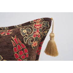 Fabric Pillow,Fabric Pillow 16x24,Brown Topkapi Palace Tulip Pattern Turkish Jacquard Fabric Pillow ,Throw Pillow,Sofa Pillow