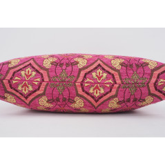 Fabric Pillow,Fabric Pillow 16x24,Mazenda Pink Carnation Pattern Turkish Pattern Jacquard Fabric Pillow,Bohemian Throw Pillow