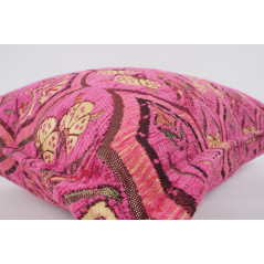 Fabric Pillow,Fabric Pillow 16x24,Mazenda Pink Carnation Pattern Turkish Pattern Jacquard Fabric Pillow,Bohemian Throw Pillow