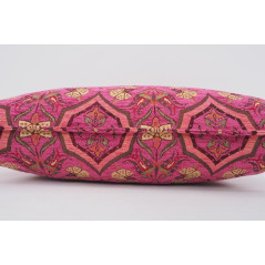 Fabric Pillow,Fabric Pillow 16x24,Mazenda Pink Carnation Pattern Turkish Pattern Jacquard Fabric Pillow,Bohemian Throw Pillow