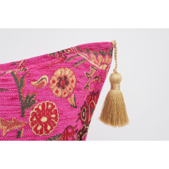 Fabric Pillow,Fabric Pillow 16x24,Mazenda Pink Caucasus Carnation Pattern Turkish Fabric Pillow Cover,Decorative Bohemian Pillow