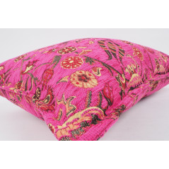 Fabric Pillow,Fabric Pillow 16x24,Mazenda Pink Caucasus Carnation Pattern Turkish Fabric Pillow Cover,Decorative Bohemian Pillow