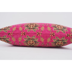 Fabric Pillow,Fabric Pillow 16x24,Mazenda Pink Topkapi Palace Tulip Pattern Turkish Jacquard  Fabric Pillow Cover,Throw Pillow