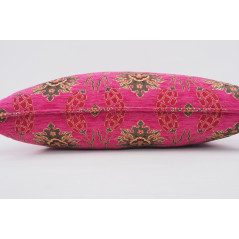 Fabric Pillow,Fabric Pillow 16x24,Mazenda Pink Topkapi Palace Tulip Pattern Turkish Jacquard  Fabric Pillow Cover,Throw Pillow