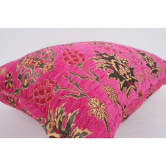 Fabric Pillow,Fabric Pillow 16x24,Mazenda Pink Topkapi Palace Tulip Pattern Turkish Jacquard  Fabric Pillow Cover,Throw Pillow