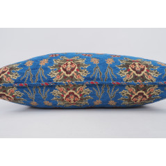 Fabric Pillow,Fabric Pillow 16x24,Navy Blue Topkapi Palace Tulip Pattern Turkish Jacquard Fabric Pillow Cover,Throw Pillow Case