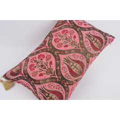 Fabric Pillow,Fabric Pillow 16x24,Pale Pink Morocco Pattern Turkish Jacquard Fabric Pillow Cover,Chenille Fabric Bohemian Pillow