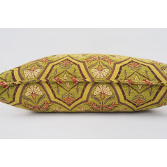 Fabric Pillow,Fabric Pillow 16x24,Pistachio Green Carnation Pattern Turkish Pattern Jacquard Fabric Pillow,Bohemian Throw Pillow