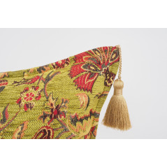 Fabric Pillow,Fabric Pillow 16x24,Pistachio Green Caucasus Carnation Pattern Turkish Fabric Pillow, Decorative Bohemian Pillow