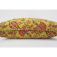 Fabric Pillow,Fabric Pillow 16x24,Pistachio Green Caucasus Carnation Pattern Turkish Fabric Pillow, Decorative Bohemian Pillow