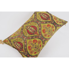Fabric Pillow,Fabric Pillow 16x24,Pistachio Green Morocco Pattern Turkish Jacquard Fabric Pillow Cover,Chenille Bohemian Pillow