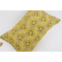 Fabric Pillow, Fabric Pillow 16x24, Pistachio Green  Tiger Eyes Pattern Turkish Fabric Pillow Cover, Chenille Bohemian Pillow
