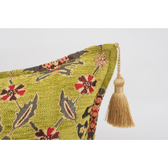 Fabric Pillow,Fabric Pillow 16x24,Pistachio Green Topkapi Palace Tulip Pattern Turkish Jacquard Fabric Pillow,Throw Sofa Pillow