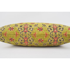 Fabric Pillow,Fabric Pillow 16x24,Pistachio Green Topkapi Palace Tulip Pattern Turkish Jacquard Fabric Pillow,Throw Sofa Pillow