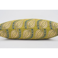 Fabric Pillow,Fabric Pillow 16x24,Pistachio Green Water Line Tulip Pattern Turkish Jacquard Fabric Pillow,Chenille Fabric Pillow