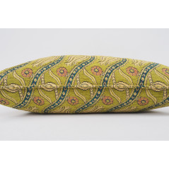 Fabric Pillow,Fabric Pillow 16x24,Pistachio Green Water Line Tulip Pattern Turkish Jacquard Fabric Pillow,Chenille Fabric Pillow