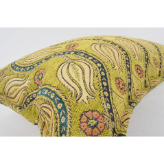 Fabric Pillow,Fabric Pillow 16x24,Pistachio Green Water Line Tulip Pattern Turkish Jacquard Fabric Pillow,Chenille Fabric Pillow