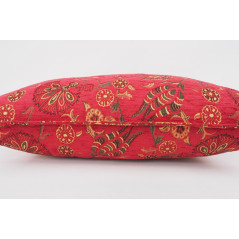 Fabric Pillow,Fabric Pillow 16x24,Red Caucasus Carnation Pattern Turkish Jacquard Fabric Pillow Cover,Decorative Bohemian Pillow