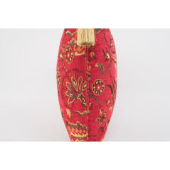 Fabric Pillow,Fabric Pillow 16x24,Red Caucasus Carnation Pattern Turkish Jacquard Fabric Pillow Cover,Decorative Bohemian Pillow