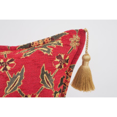 Fabric Pillow,Fabric Pillow 16x24,Red Topkapi Palace Tulip Pattern Turkish Jacquard Fabric Pillow Cover,Throw Pillow,Sofa Pillow