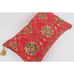 Fabric Pillow,Fabric Pillow 16x24,Red Topkapi Palace Tulip Pattern Turkish Jacquard Fabric Pillow Cover,Throw Pillow,Sofa Pillow