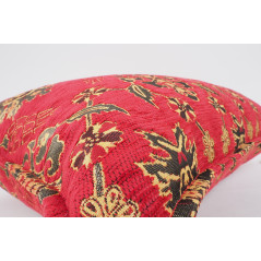 Fabric Pillow,Fabric Pillow 16x24,Red Topkapi Palace Tulip Pattern Turkish Jacquard Fabric Pillow Cover,Throw Pillow,Sofa Pillow