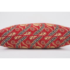 Fabric Pillow,Fabric Pillow 16x24,Red Water Line Tulip Pattern Turkish Jacquard Fabric Pillow, Decorative Chenille Fabric Pillow
