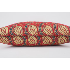 Fabric Pillow,Fabric Pillow 16x24,Red Water Line Tulip Pattern Turkish Jacquard Fabric Pillow, Decorative Chenille Fabric Pillow