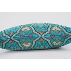 Fabric Pillow,Fabric Pillow 16x24,Turquoise Blue Carnation Pattern Turkish Pattern Jacquard Fabric Pillow,Bohemian Throw Pillow